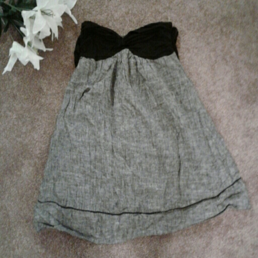 Forever 21 Black and Gray Strapless Dress